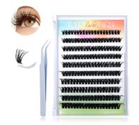 Miioto Eyelash Extension Kit, 200 Pieces 60D 9-16 mm False Eyelashes with Tweezers, Natural False Eyelashes, No Glue Required, Reusable, Suitable for Beginners