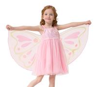 Miipat Baby Girl Dress Tulle Butterfly Sequin Toddler Girls Dresses Sleeveless Spaghetti Straps Backless Princess Tutu Dress for Birthday Party Photoshoot (Pink 110 4-5 Years)