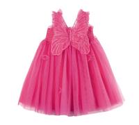 Miipat Baby Girl Dress Tulle Toddler Girls Butterfly Princess Tutu Dresses Sleeveless Baby Flower Girl Dress Birthday Party Rose 110 3-4 Years