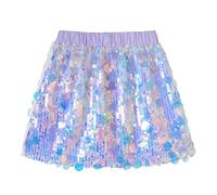 Miipat Girls Sequin Skirt Sparkly Kids Mini Skirts with Lining Elastic Waist Glitter Skorts for Dance Birthday Princess Party Festival Mermaidpurple 170 12-13 Years