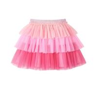 Miipat Girls Tutu Skirt, Layered Tulle Mini Skirts for Kids Dance Party | 3 Layered Tulle Skirts, Soft Cotton Lining, Elastic High Waist, Toddler Tiered Princess Rainbow Ballet Tutu, Birthday Daily