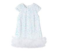 Miipat Toddler Girls Dress Sparkling Sequin Girl Dresses Elegant Cap Sleeve Velvet Princess Kids Dress for Birthday Party Wedding (White 120 4-5 Years