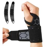Miiqxx 2 PCS Adjustable Wrist Support for Carpal Tunnel & Tendonitis Relief,Breathable Wrist Strap for Men/Women,for Arthritis Tendonitis Pain Relief Sprains Arthritis (Left/Right Hand,Black)