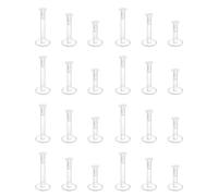 Miiqxx 24PCS Clear Earrings Studs,16g Clear Nose Studs,Acrylic Piercing Retainers,Helix Cartilage Earrings Piercing Jewellery for Work Surgery(6mm 8mm 10mm)