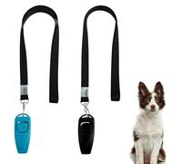 Miiqxx 2Pcs 2-in-1 Dog Clickers for Training Clickers for Dog Training Dog Training Clickers Effective Dog Whistle Clicker for Positive Reinforcement Dog Training Whistle(Black+Blue)