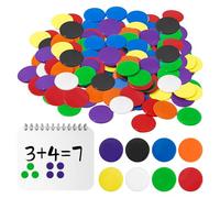 Miiqxx 300Pcs Plastic Coloured Counters Plastic Counters Tokens Coins 6 Colours Plast ic Tokens for Events Maths Count ers Bingo for Kids Children Math Learning Resources Party Games Tokens
