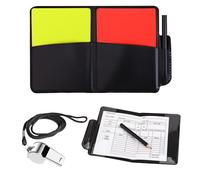 Miiqxx Soccer Referee Kit,Football Referee Kit including Ref Whistle with Lanyard,Yellow Red Cards,Record Paper,Pencil,Card Holder,Warning Football Referee Set for Sports,Football,Soccer,Basketball