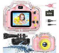 Miiulodi Kids Camera Waterproof Camera for Kids Birthday Gift for Girls 1080P Children Digital Camera Underwater Video Toddler Christmas Toys for Age 3 4 5 6 7 8 Years Old Boys with 32GB Card