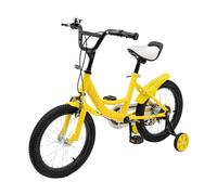MIIWWOWO 16 Inch Bike Kids Bicycle Children's Bike with Stabilisers, Kids Bike Girls 16 Inch Boys Bike Age 5-8, Height Adjustable Bike for Kids Bike Beginner with Training Wheel (Yellow)