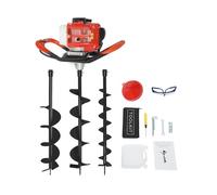 MIIWWOWO 2.3HP Petrol Post Hole Digger 52cc Auger Digging Machine Set with 3 Drill Bits, Extension Rod 30cm, Funnel, Goggles, for Fence Tree Planting Soil