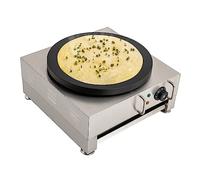 MIIWWOWO 2800W Electric Crepe Maker, 40cm Stainless Steel Pancake Griddle, 122-572°F Adjustable Temp, Non-stick Surface, with Wooden Spreader & Residue Tray, for Home Parties