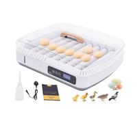 MIIWWOWO 35 Egg Incubator for Hatching Eggs, 44.5x36x15.5cm, with Automatic Turner, 20-50℃ Temperature Control, 360° View, 150ml Spray Bottle, for Chicken Duck Goose Quails, White