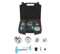 MIIWWOWO 4 Inch Self Centering Lathe Chuck Set, 4 Jaws Turning Chuck Set (Round, Step, Big Round, Pin), M33 Thread, 3/4" x16TPI Adapter, T Wrench, w/Organizer Case