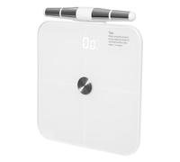 MIIWWOWO 8 Electrode Body Fat Scale with Retractable Handle - Portable Smart BMI Scale White - Measures 25 Body Metrics - APP Sync for Home Gym