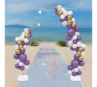 MIIWWOWO Bendable Balloon Arch Stand Kit 150cm + 200cm, with 2 Water Bags, Manual Pump, 30 Balloon Clips, Half Arch Balloon Stand for Wedding Party Birthday Baby Shower Festive Celebration Decorations