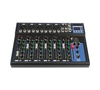 MIIWWOWO DJ Mixer 7 Channel Mixer 48V Professional Audio Mixing Console with Interface, USB, Bluetooth Connection, Sound Board Console for Music Stage (7 Channel Mixer, 33 x 23 x 3.7 cm)