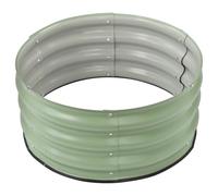 MIIWWOWO Galvanized Metal Planter Round Raised Garden Bed Set 60x28cm Green Large Bottomless for Indoor and Outdoor Vegetables Planter Flower