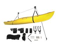 MIIWWOWO Kayak Hoist, Ceiling Canoe Lift, 125lbs Load, 16m/52ft Rope, for Garage Shed Storage, Black