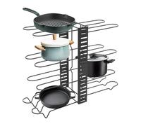 MIIWWOWO Pot and Pan Organiser for Cupboard 8 Tier Saucepan Storage Rack Adjustable for Kitchen, Pan Holder Stand with 3 DIY Methods