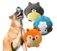 MIIXUER 3 Pack Squeaky Balls for Dogs, Cute Animal-Shaped Dog Ball for Puppy to Medium Dogs, Interactive Squeaky Dog Toys for Boredom-Totoro, Sheep, Fox