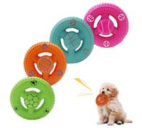 MIIXUER 4-Pack Steering Wheel Squeaky Dog Toys - Sport-Printed Latex Squeaky Toys for Small to Medium Dogs