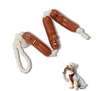 MIIXUER Dog Rope Toy Sausage-Shaped, Tug of War Dog Chew Toys for Boredom, Tough Chew Toys for Aggressive Chewers Samll Breed-Sausage Knot