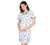 MijaCulture 2 in1 Maternity & nursing/breastfeeding cotton nightdress 2078 (XL, White/Butterflies)