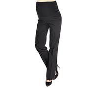 MijaCulture Elegant Classic Formal smart Tailored Maternity Trousers Over Bump 1011A (4XL, Black/Inseam 31")