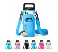 Mijafaron Water Bottle Holder with Strap for Hydroflask & Owala 24/32/40 oz, Insulated Neoprene Crossbody Sling Carrier with Dual Storage & Phone Pocket, Portable Flask Sleeve for Hiking Gym Travel