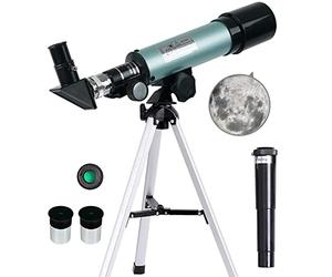 Mijiao Telescope for Kids, Astronomical Telescope Zoom 90X HD Outdoor Monocular Space Telescopes Portable Refractor Spotting Scope With Tripod, Telescopes for Adults, Kids and Beginner