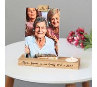 MijMoj Design Personalised Memorial Candle Holder Photo Frame - No Engraving + 1 Photo