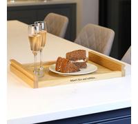 MijMoj Design Personalised Solid Oak Food Serving Board - Wooden Ottoman Tray - Front & Back Engraving