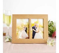 MijMoj Design Solid Oak Double Picture Frame - Twin Aperture for 6x4" or 7x5" Prints - For 6"x4" photos