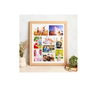 MijMoj Design Solid Oak Nine Aperture Photo Frame - Gallery Frame for Seven 6" x 4" & Two 7" x 5" Photos in Light Oak MijMoj Design Light Oak