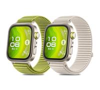 MIJOBS 2 Nylon Bands Compatible for Huawei Watch Fit 3/4/4Pro Replacement Wristband, Watch Accessories, Lightweight, Soft, Comfortable, Washable, Breathable, Quick-Drying, Unisex, Official Green