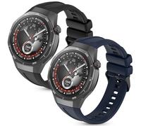 MIJOBS 2 Piece Silicone Straps Compatible with Huawei GT 6Pro / 5Pro / GT6 / GT5 / GT4 46 mm Sport Wristband Waterproof Silicone Replacement Strap, 22 mm