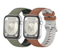 MIJOBS 2 Straps Compatible With Huawei Watch Fit 3/4 Watch Accessories Replacement Strap Sports Breathable Silicone Bracelet Double Sided Colour Clashing Wristband