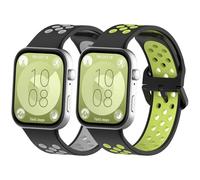 MIJOBS 2 Straps Compatible with Huawei Watch Fit 4/3 Smartwatch Sport Silicone Bracelet Two Colour Design Breathable Holes Wristband