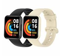 MIJOBS 2 Straps Compatible with Redmi Watch 2 Lite & POCO Watch & Xiaomi Mi Watch 2 Lite Silicone Strap for Men, Women