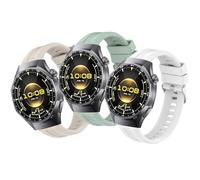 MIJOBS 3 Pieces Silicone Bands Compatible with Huawei Watch GT6 Pro/GT5 Pro/GT 6/5/4 46mm Adjustable Breathable Sport Strap Waterproof Fashion Replacement Wristbands for Men Women, Ivory & White