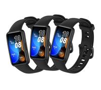 MIJOBS 3PCS Black Silicone Straps Compatible with Huawei Band 8 & 9, Standard Design, Push Button Closure, 139-220mm, Unisex, 3 Pack