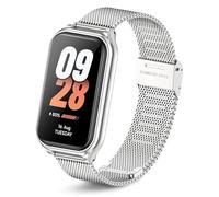 MIJOBS Metal Bracelet for Xiaomi Smart Band 8 Active / Redmi Smart Band 2, Milanese Style, Stainless Steel, 20mm, Silber, Waterproof, Breathable, Sport, Daily Life, Sleeping