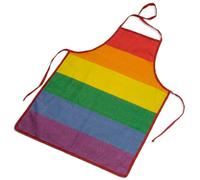 MIJOMA Barbecue Apron Kitchen Apron Pride Colourful Rainbow Colours 100% Cotton 55 x 75 cm Perfect for Gay Pride & Kitchen Fairies, Rainbow Stripe, Einheitsgröße, 55 x 75 cm