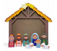 MIJOMA Beautiful Nativity Figures for Nativity Scene - Hand-Painted Wooden Figures - Perfect Christmas Decoration in Various Sets and Styles to Choose From (9 Pieces - 5 cm High)