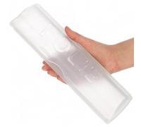 MIJOMA Cling Film Dispenser - Aluminium Foil Dispenser Made of Transparent Plastic, Practical Holder with Finely Serrated Cutting Edge for Household Films, Easy Cutting of the Film