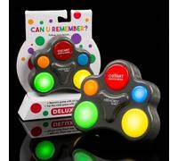 MIJOMA Deluxe Memory Game 2 in 1 Electronic Reaction Game with Light and Sound Compact Game for Children and Adults Includes Batteries Approx. 10.5 x 8 x 3 cm