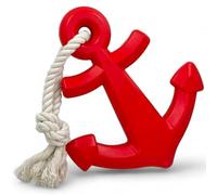 MIJOMA Dog Toy Anchor with Rope - Fun and Training for Your Dog in Water and on Land, Easy to Clean, Promotes Activity and Dexterity, 18 x 15 x 3 cm (Red, 18 cm)