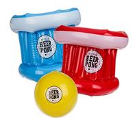 MIJOMA Drinking Game Human Beer Pong Game with 2 Inflatable Hats 1 Ball for Inflation, Party Game Aperitif, Game, Garden Party, Home Party
