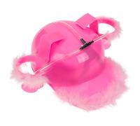MIJOMA Drinking Helmet - Hands-free Drinking with Fun Factor - Drink Helmet for Parties, Festivals and Carnival - Adjustable Holder for Cans and Bottles - Funny Party Gadget (Pink with Spring Boa)