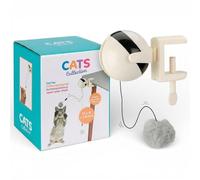 MIJOMA Electric Cat Toy with Automatic Up and Down Movement - Interactive Game with Plush Ball & Table Clamp for Cats - Battery Operated